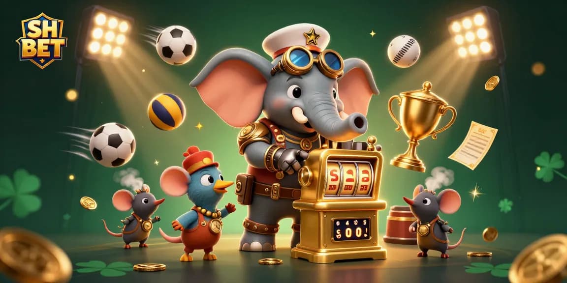 Experience thrilling action with SH BET, as playful characters engage in immersive gambling adventures.
