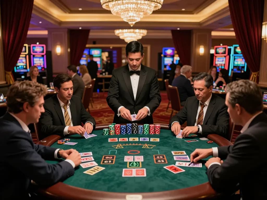 Players at a blackjack table engaging in high-stakes action at z16 casino.