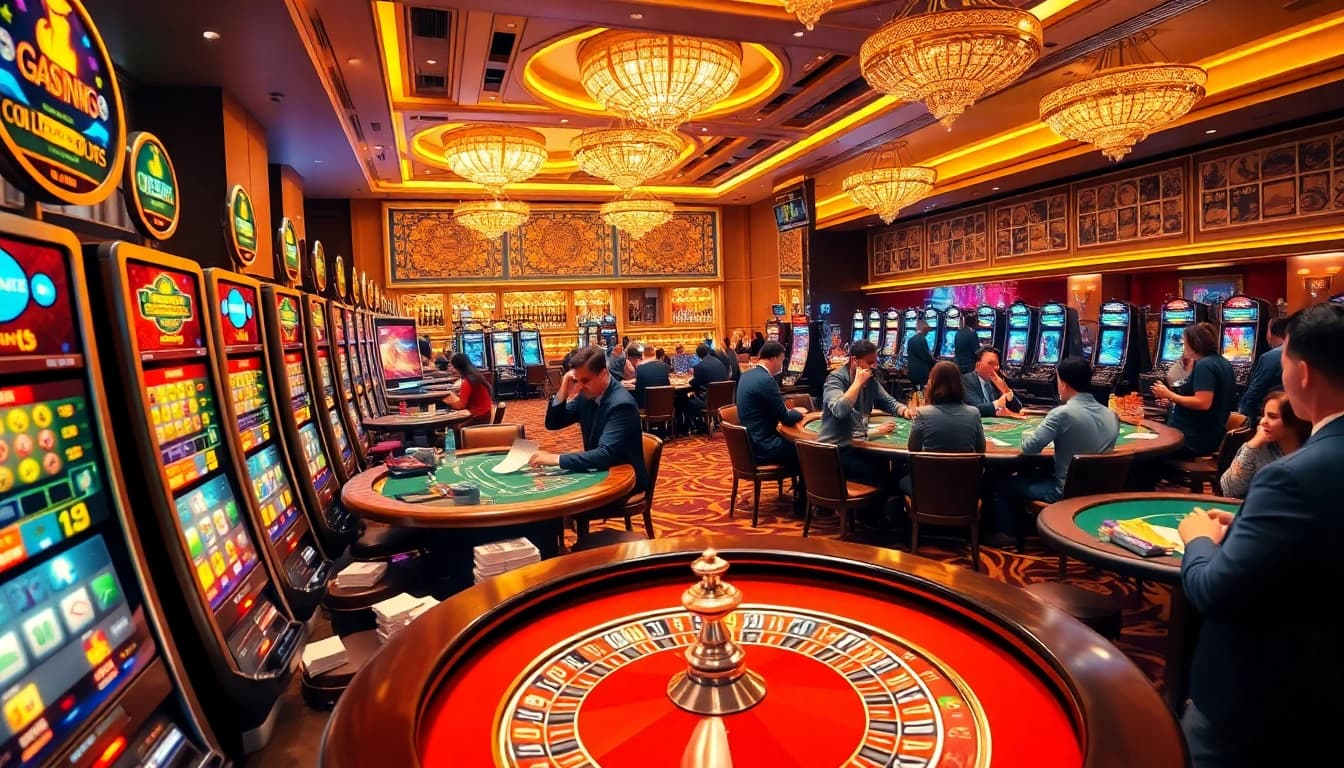 Experience thrilling gameplay at a vibrant casino, featuring Eco Green Builders' contact details for convenient inquiries.