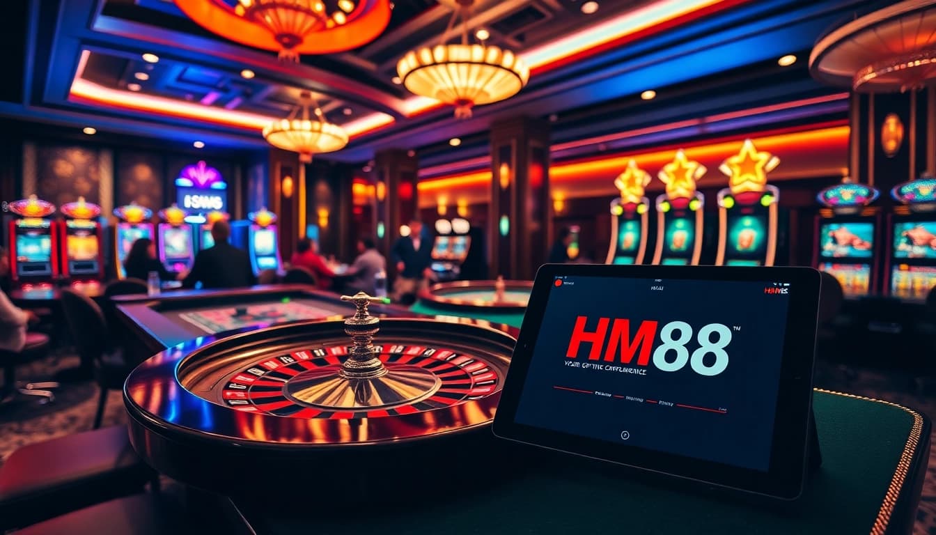 Players enjoying a thrilling game experience at HM88's luxurious online casino.