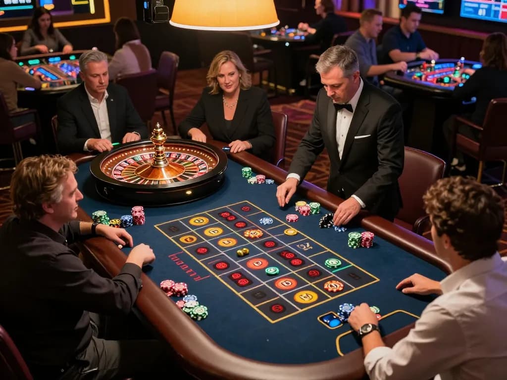Players enjoying an exciting roulette game at KO66 online casino with engaging live dealer action.