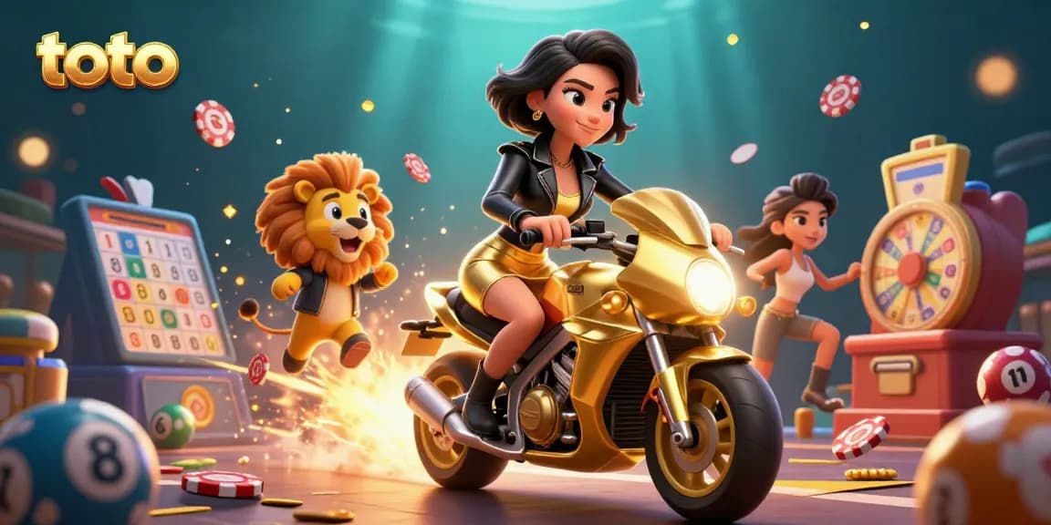 Win with toto lottery games featuring dynamic characters and vibrant elements in an engaging scene.