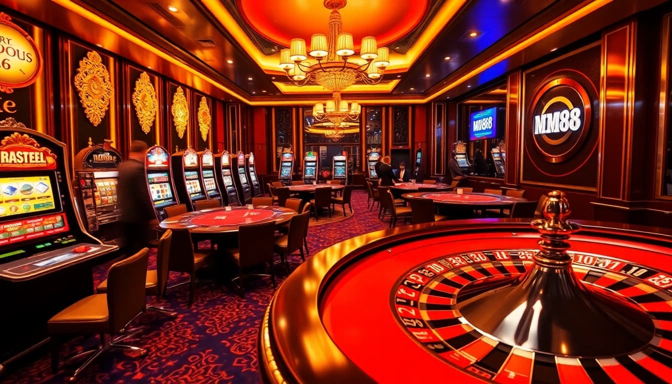 Experience the excitement of MM88 casino with vibrant gaming, sophisticated poker tables, and thrilling roulette.