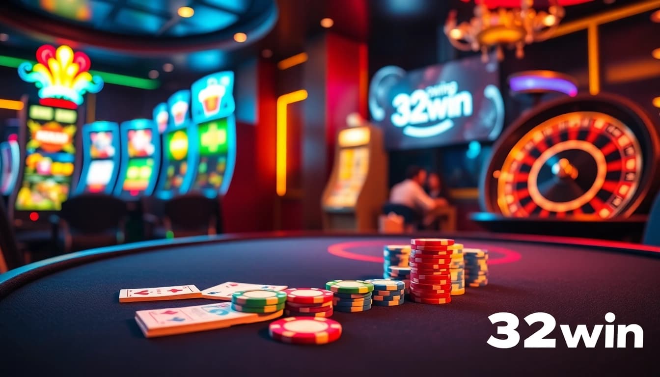 Gamble effectively with 32win's vibrant casino scene featuring poker, roulette, and slot machines.