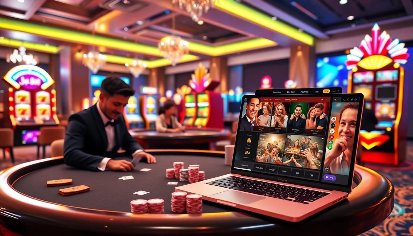 Players enjoying exciting gambling experiences at https://mm88.press/ with vibrant casino visuals.