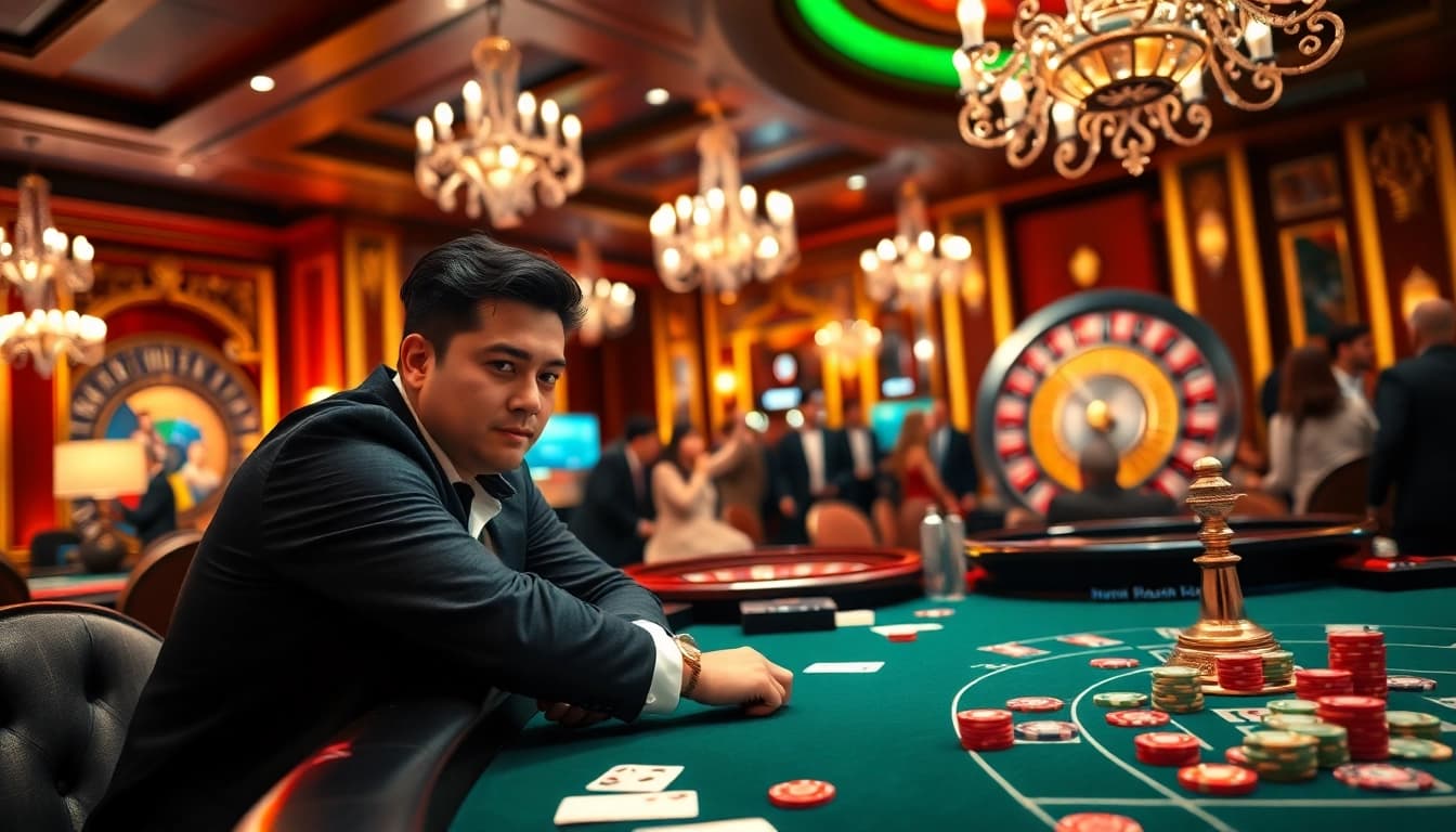 Engaging in the action at s8 nhà cái with vibrant casino gaming tables and thrilling excitement.