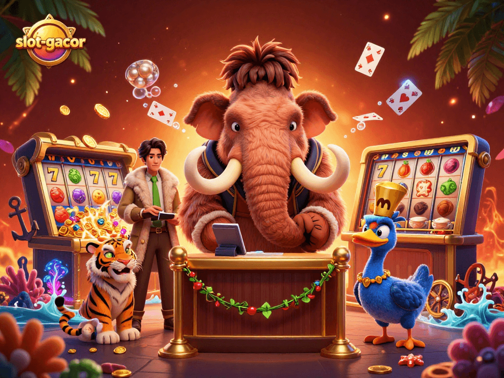 Experience winning big at slot-gacor with vibrant casino characters and exciting game elements.