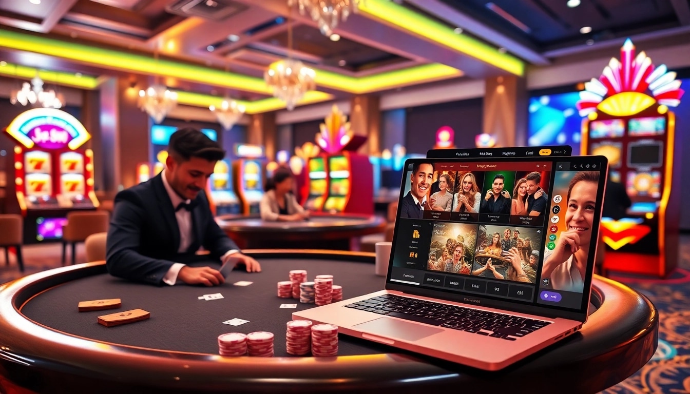 Players enjoying exciting gambling experiences at https://mm88.press/ with vibrant casino visuals.