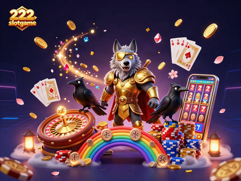 Menangkan permainan slot dengan 222slotgame, lihat karakter Odin dan koin emas yang berkilau.