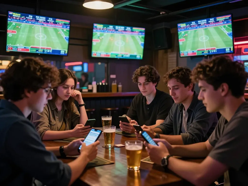 Betting with excitement at https://tg88.cash/ shows friends engaging in sports wagers.