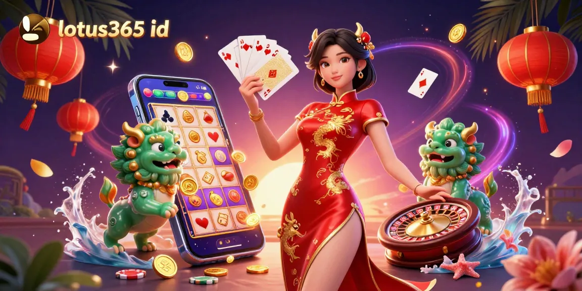 Experience exhilarating gameplay with lotus365 id, featuring a dynamic woman in a traditional dress surrounded by gaming elements.
