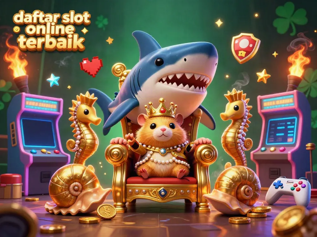 Gambaran menarik tentang daftar slot online terbaik dengan karakter kasino dan elemen permainan.