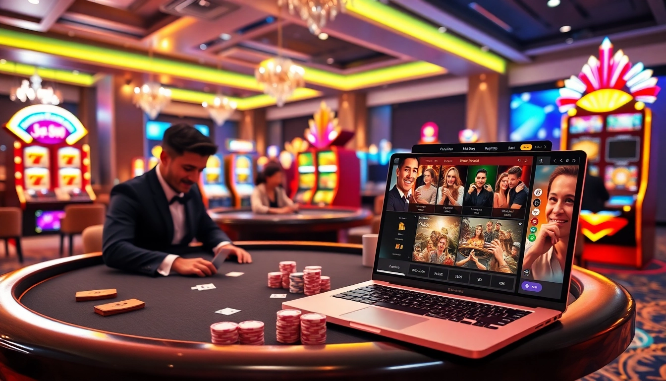 Players enjoying exciting gambling experiences at https://mm88.press/ with vibrant casino visuals.
