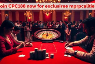 High-stakes gaming at CPC188 casino with poker table and roulette wheel.