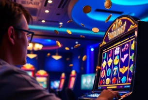 Engaging scene of a player enjoying an online slot game on hoki138 platform, vibrant graphics and animations.