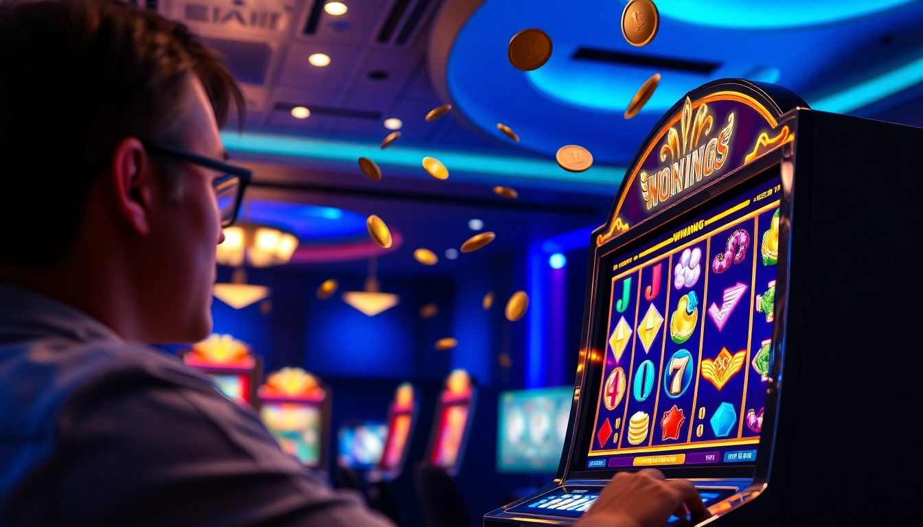 Engaging scene of a player enjoying an online slot game on hoki138 platform, vibrant graphics and animations.