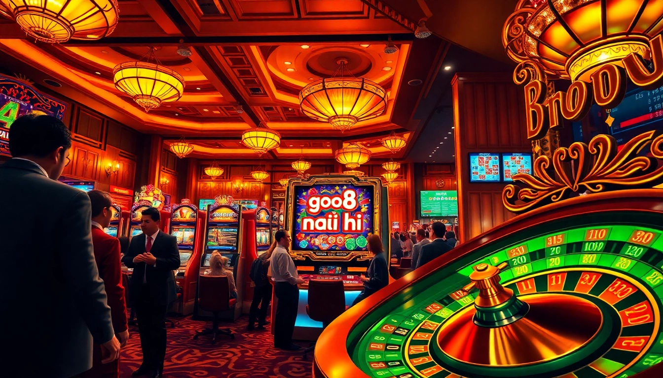 Engage in the excitement of Go8 nổ hũ with vibrant slot machines and lively players.