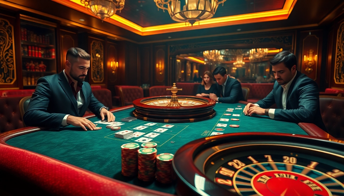 Experience 주소모음 in an exciting poker game at a luxury casino, showcasing vibrant chips and intense gameplay.