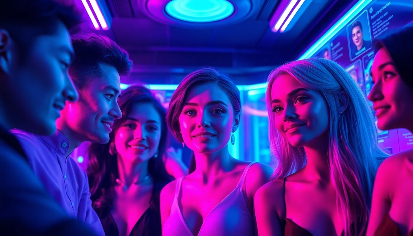 Engage in AI sexchat with lifelike characters in a vibrant chatroom setting.