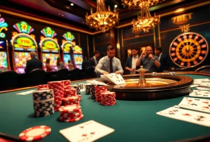 Experience the thrill of 789bet at a luxurious casino with vibrant games and excited players.