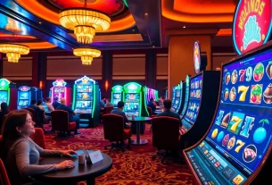 Experience the thrill of online slots with exciting machines and vibrant casino ambiance.