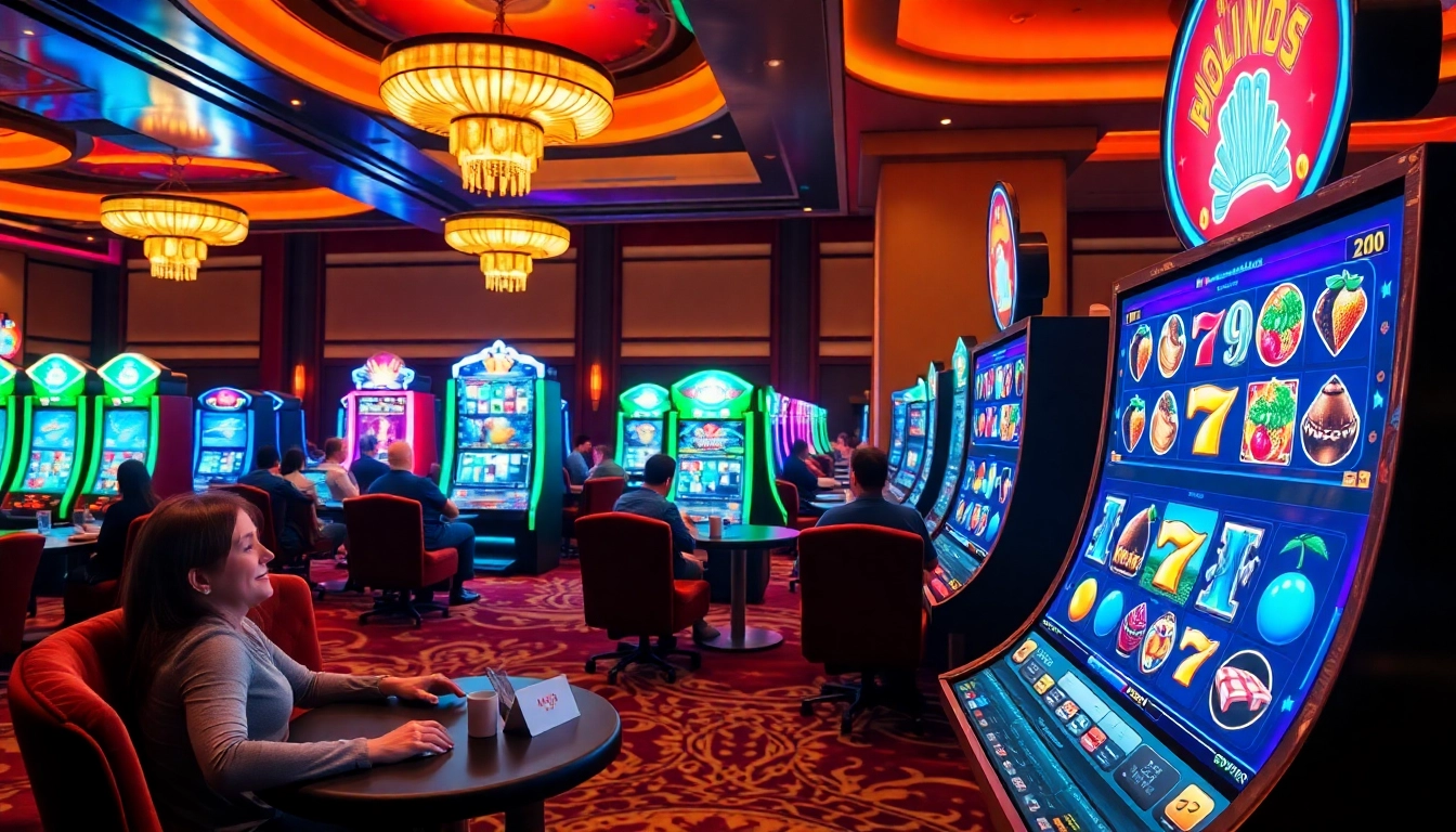 Experience the thrill of online slots with exciting machines and vibrant casino ambiance.