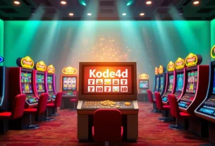 Kode4d link displayed in a vibrant online gaming environment featuring colorful slot machines.