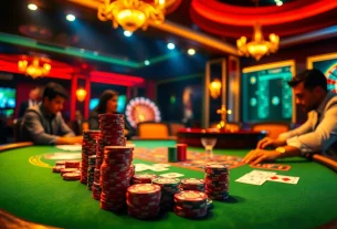 High-stakes poker action at a casino emphasizing C168 strategies and excitement.