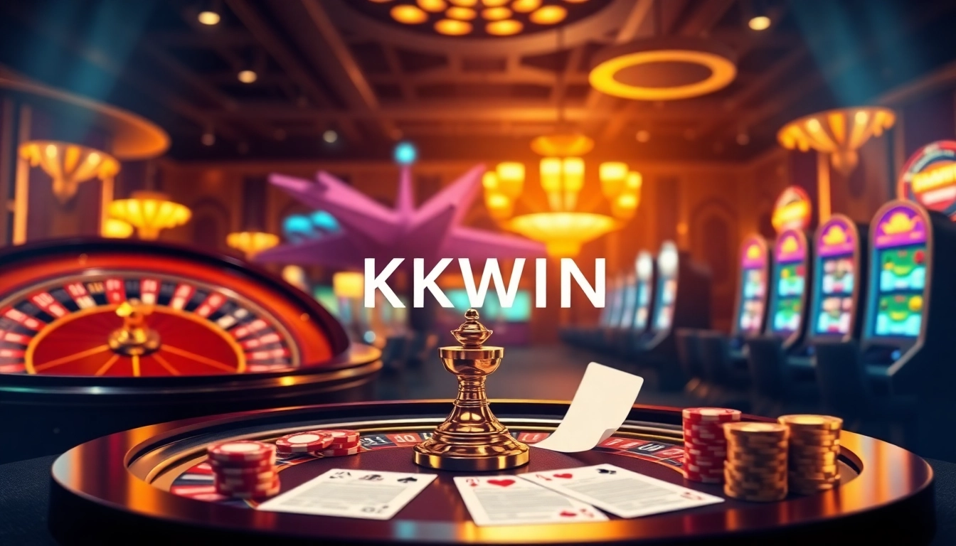 Gamblers enjoying the dynamic interface of Nhà Cái KKWIN in an immersive casino atmosphere.