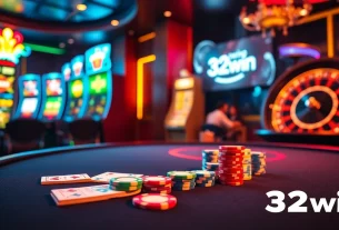 Gamble effectively with 32win's vibrant casino scene featuring poker, roulette, and slot machines.