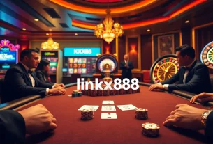 Experience the thrill of gaming at XX88 with a poker table and casino ambiance.