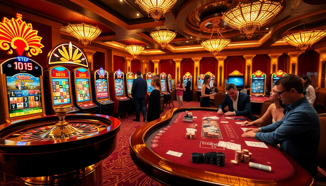 Experience the thrill of winning at THABET casino with vibrant slot machines and poker tables.