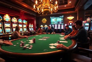 Engaging poker players analyzing data China casino statistics in a luxurious environment.