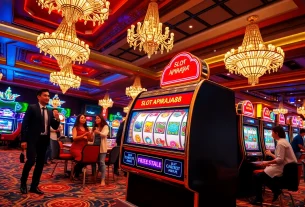 Experience thrilling gameplay with the slot apiraja88 machine in a vibrant casino setting.