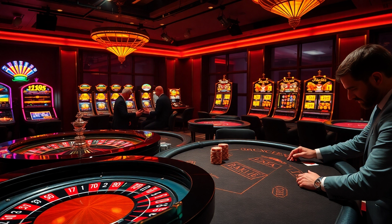 The hidden wiki dark web reveals thrilling online gambling experiences, showcased in a luxury casino scene.
