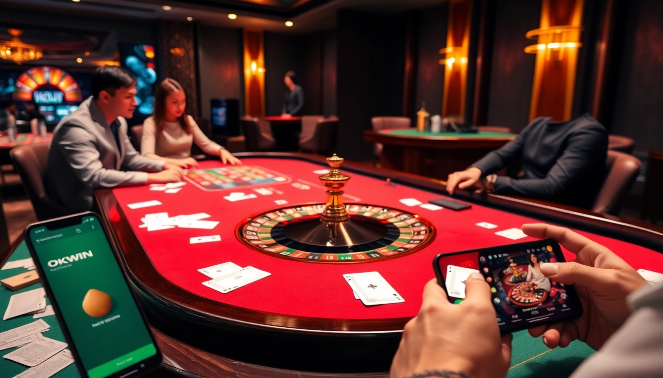 Experience the excitement of online gaming with OKWIN's vibrant casino atmosphere.