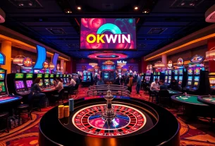 Experience the excitement of gambling with OKWIN's vibrant casino scene featuring dynamic gameplay.