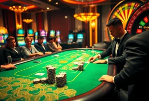 Experience the thrill of rik vip at a luxurious blackjack table surrounded by excitement.