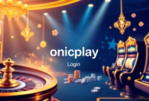 Experience the thrill of onicplay login with a vibrant online casino interface featuring slot machines and roulette.