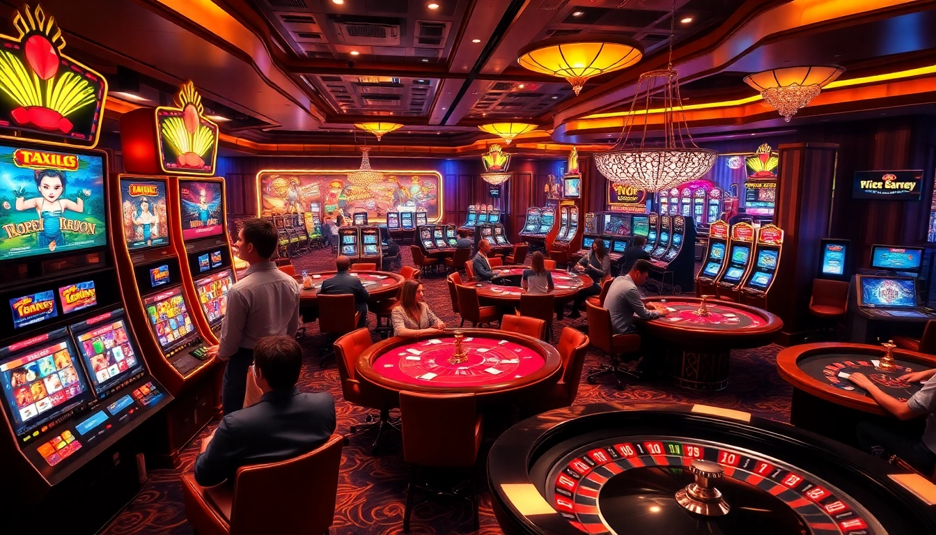 Experience thrilling gameplay at nohu90 with vibrant slot machines and elegant poker tables.