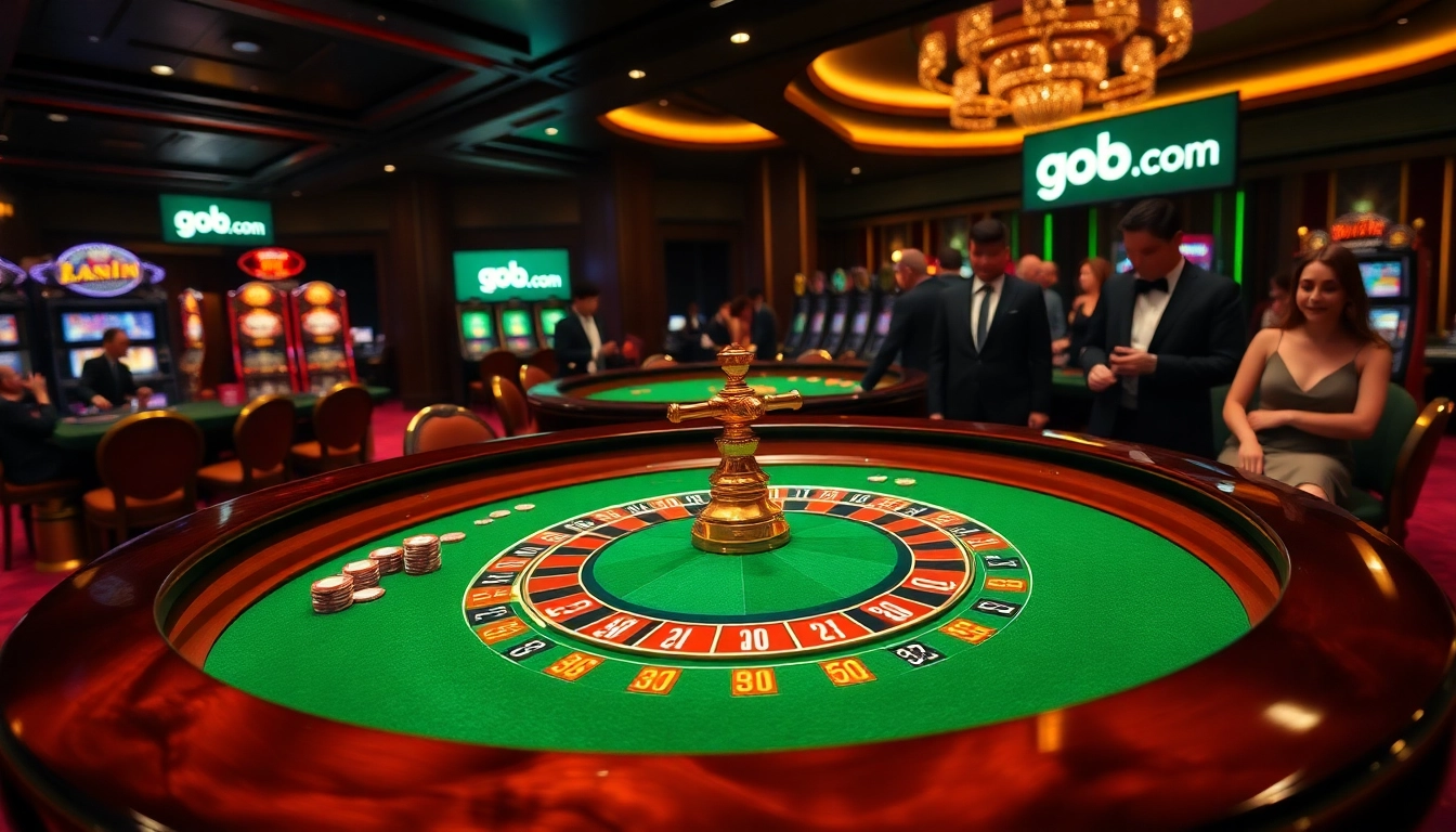 Experience the excitement of go 88. com with a luxurious casino scene featuring a roulette table and vibrant players.